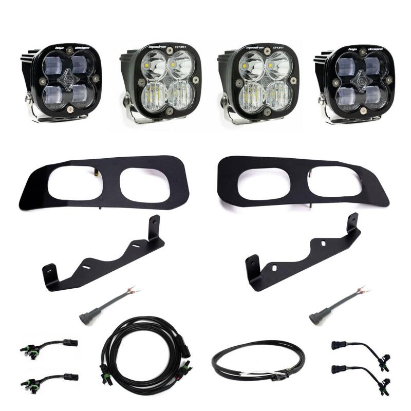 Ford F250 Super Duty Fog Pocket Kit - Baja Designs - Squadron SAE/Sport - Clear - `23-`27